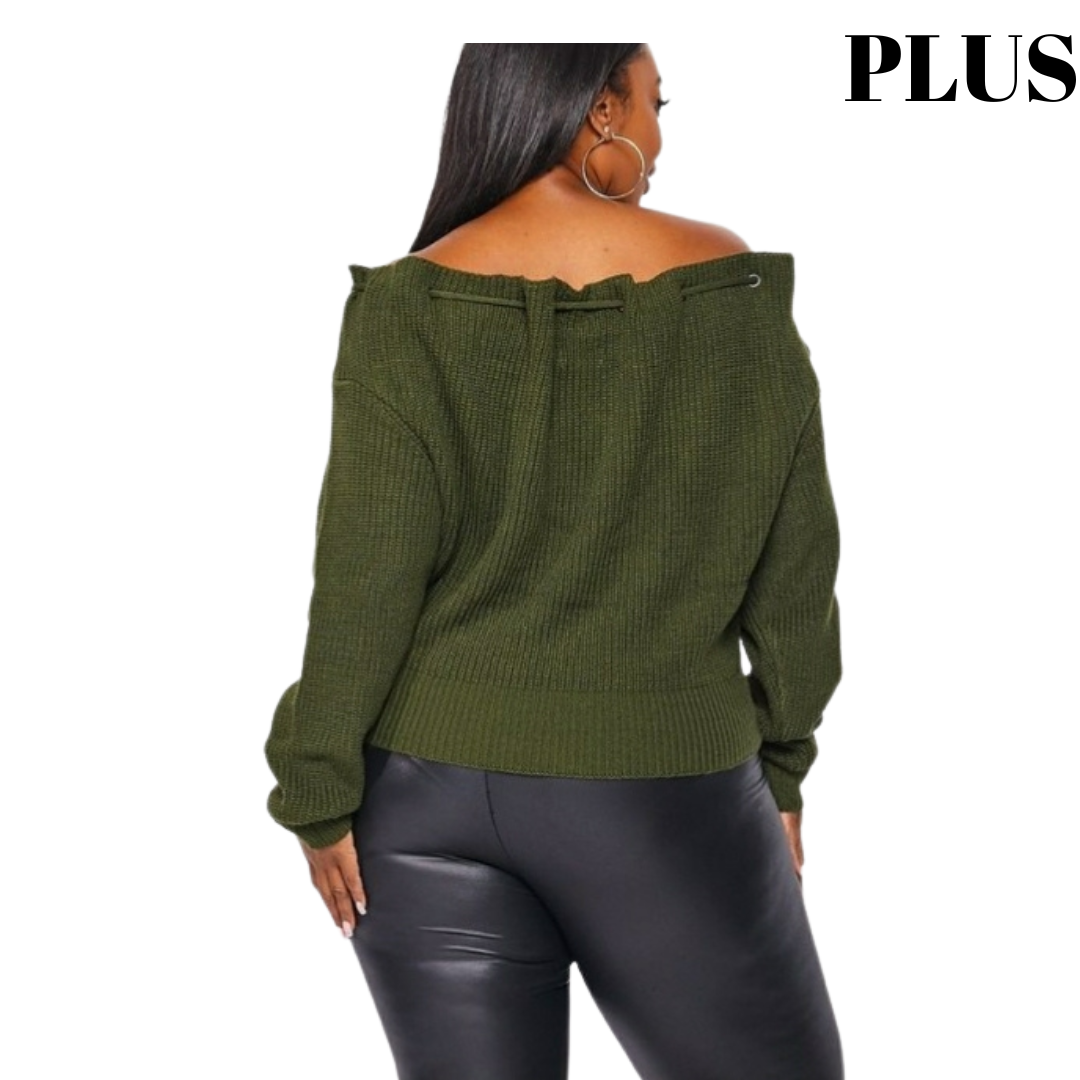 Open Shoulder Sweater (PLUS)